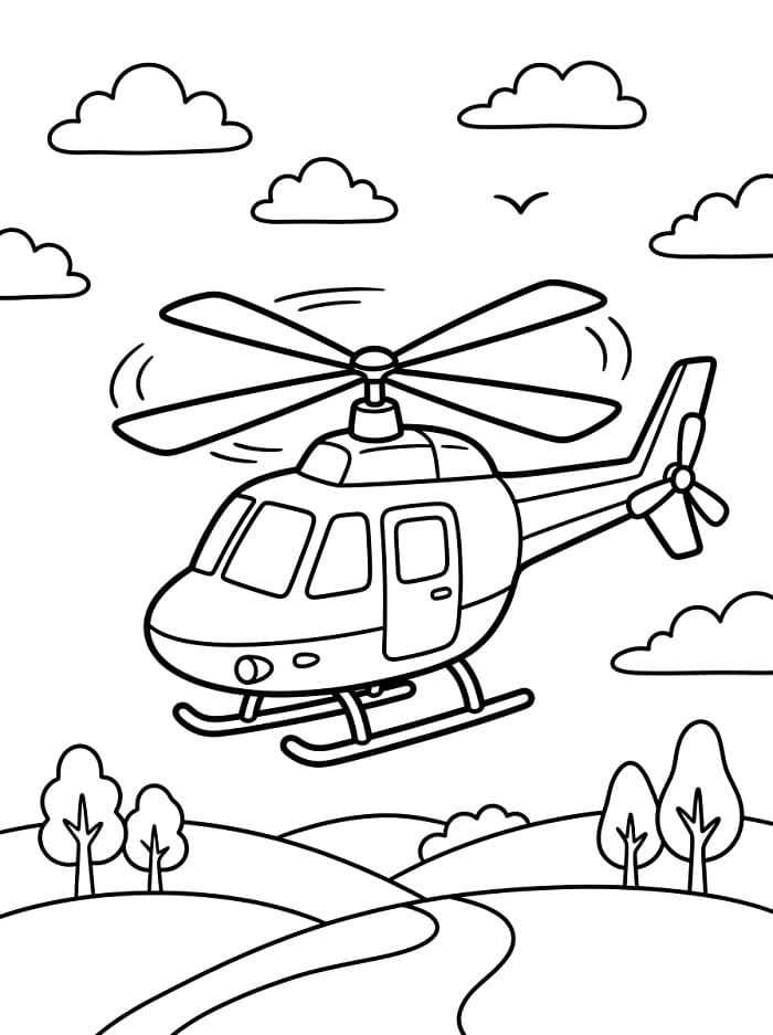Een vliegende helikopter