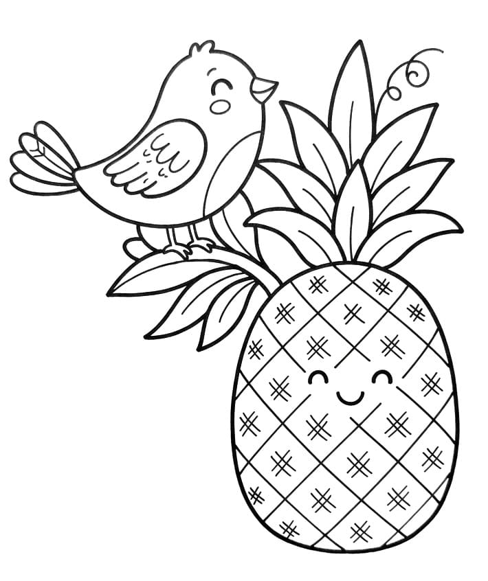 Ananas kleurplaat
