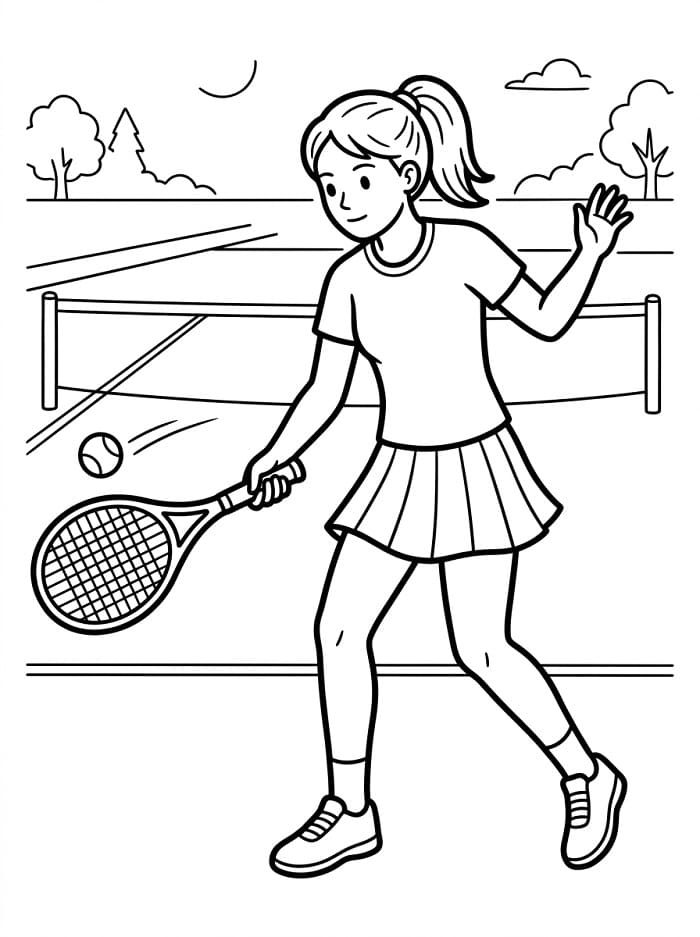 Tennis kleurplaat