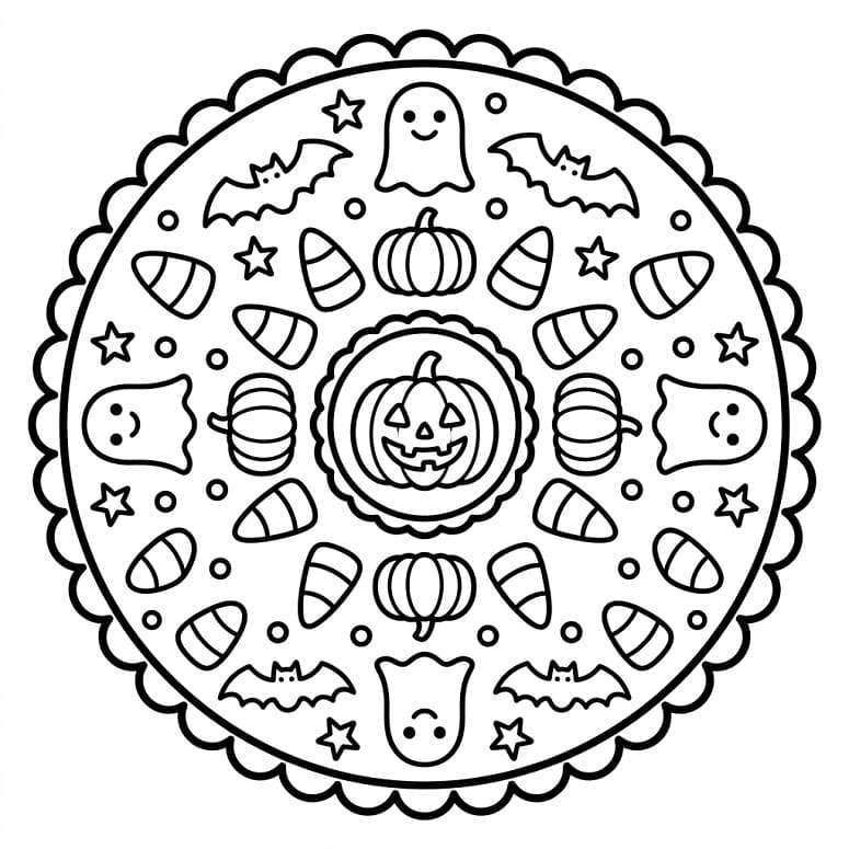 Eenvoudige Halloween Mandala