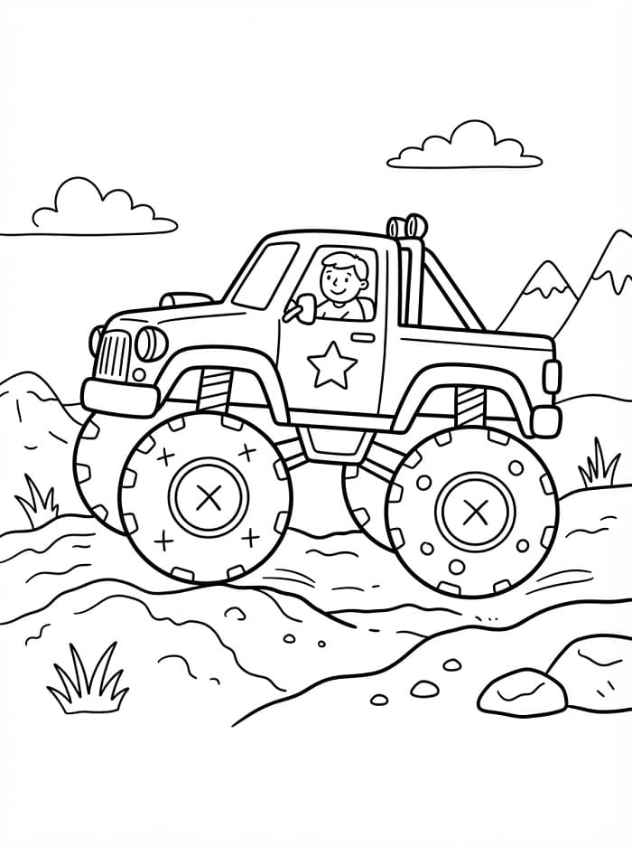 Eenvoudige monstertruck