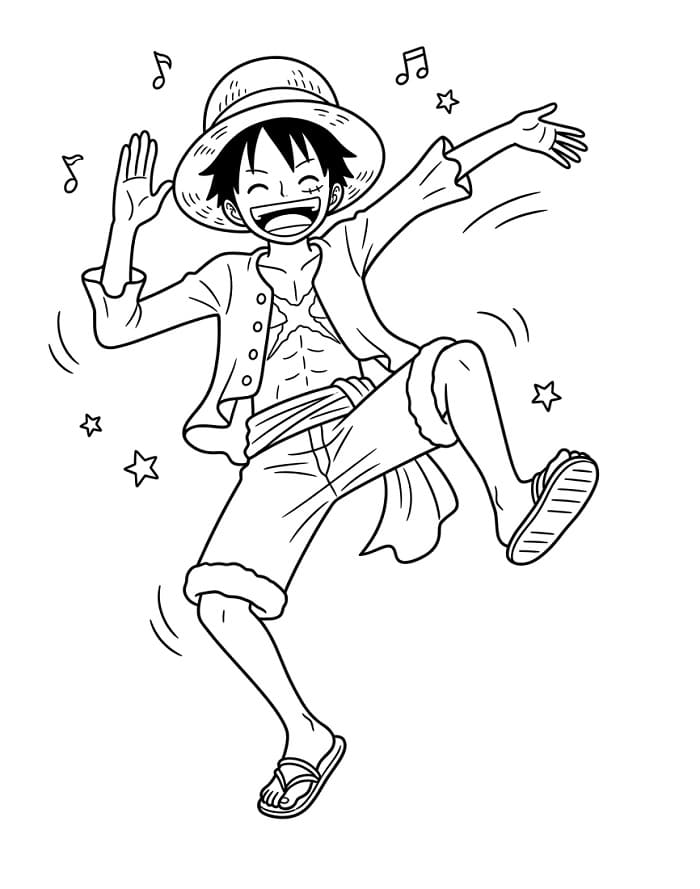 Luffy kleurplaat