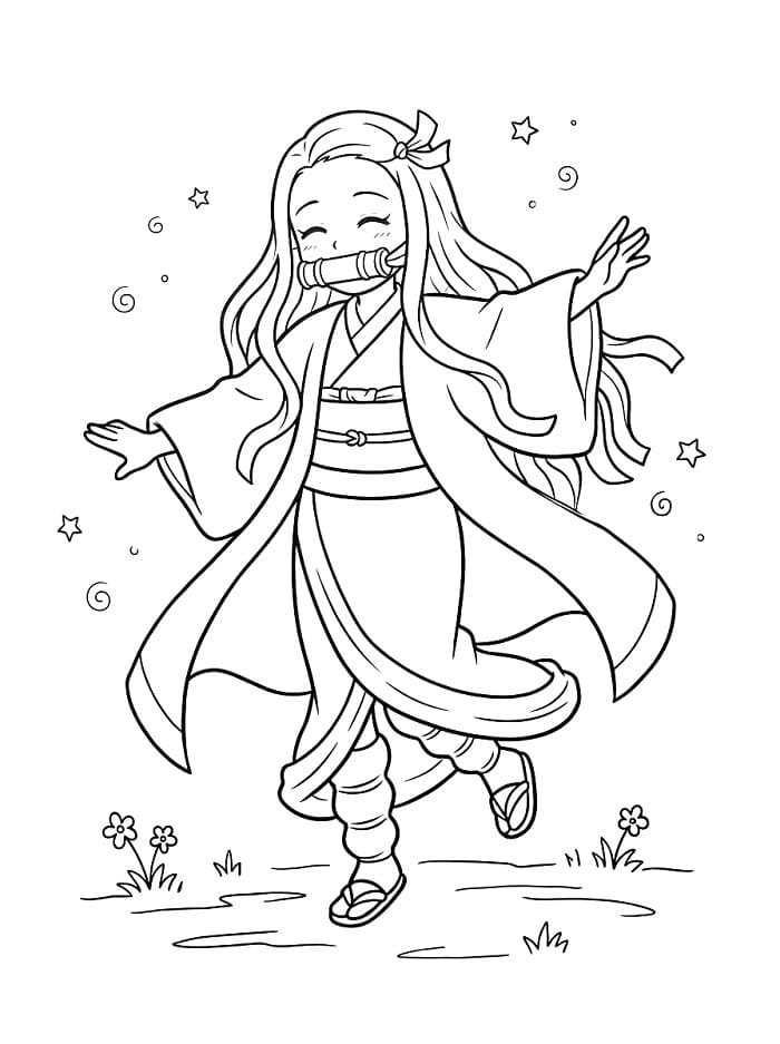 Nezuko kleurplaat