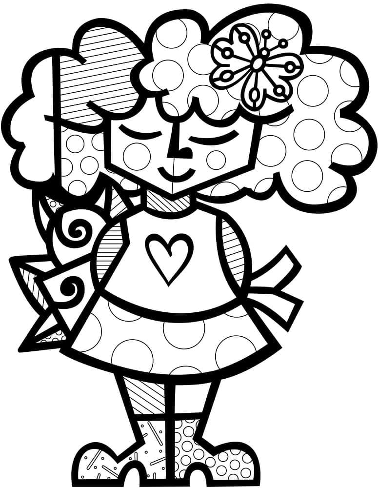 Romero Britto kleurplaat