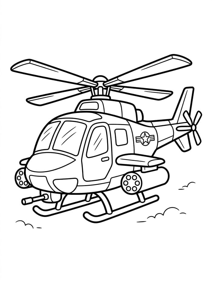 Helikopter kleurplaat