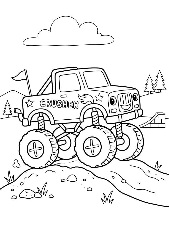 Monstertruck kleurplaat