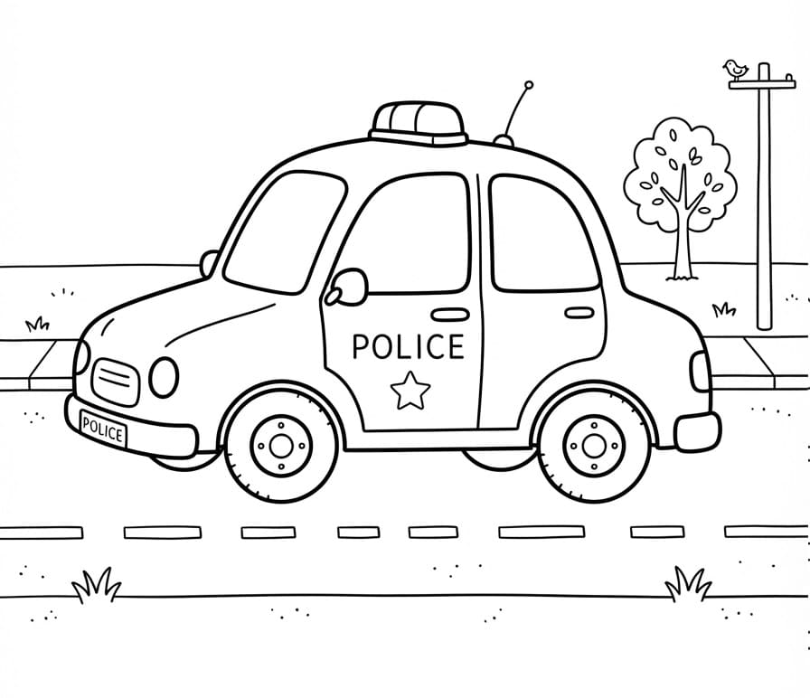 Geanimeerde politieauto