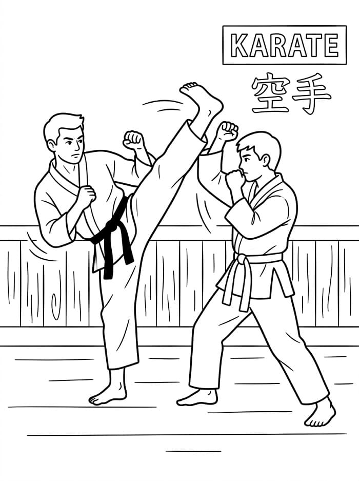 Karate kleurplaat