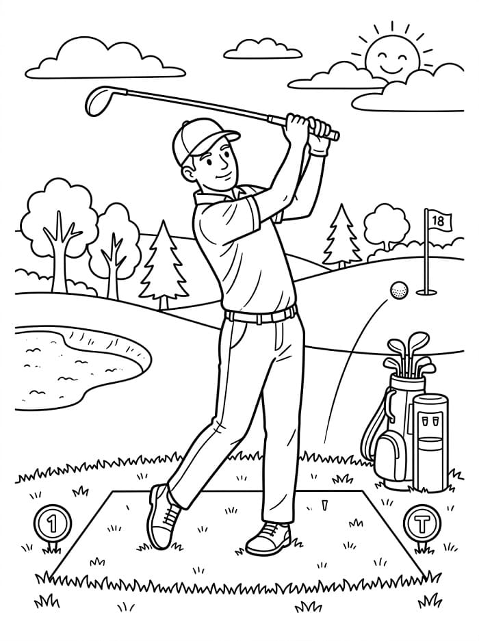 Golf kleurplaat