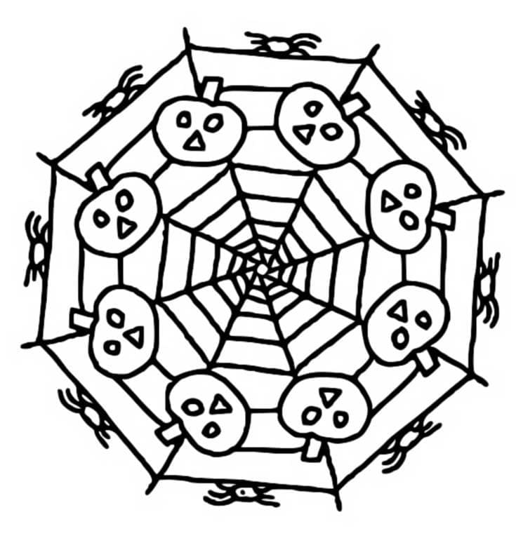 Gratis Halloween Mandala om af te Drukken