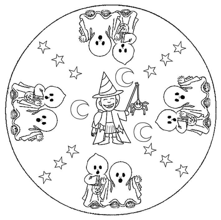 Gratis Halloween Mandala voor Kinderen