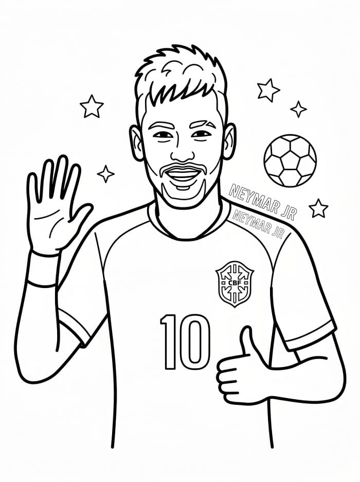 Neymar kleurplaat