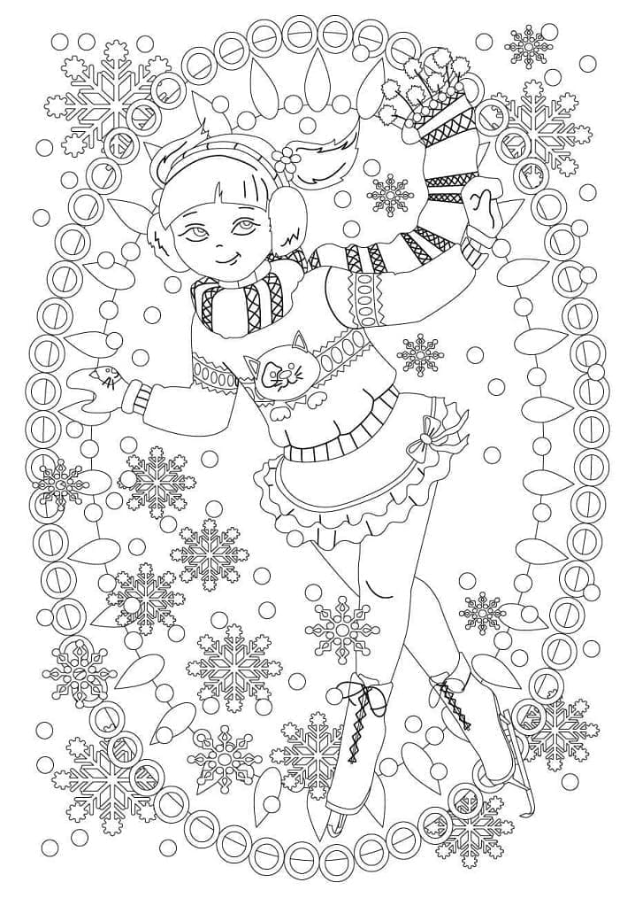 Gratis afdrukbare schaatsen tekening