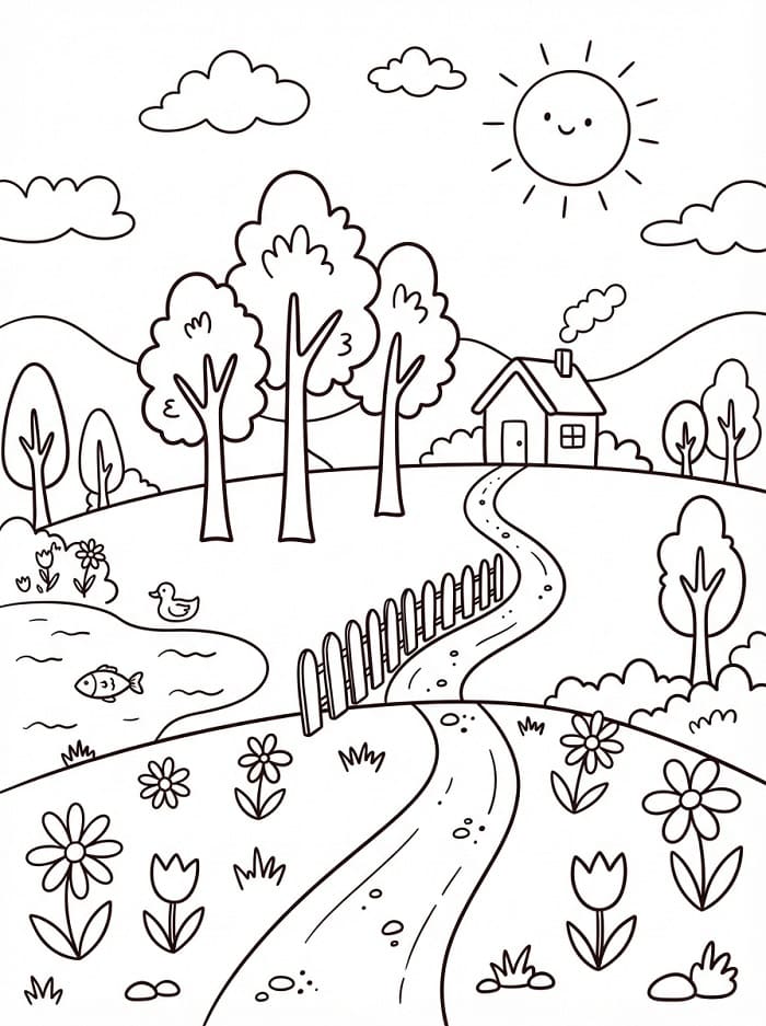 Gratis printbaar landschap