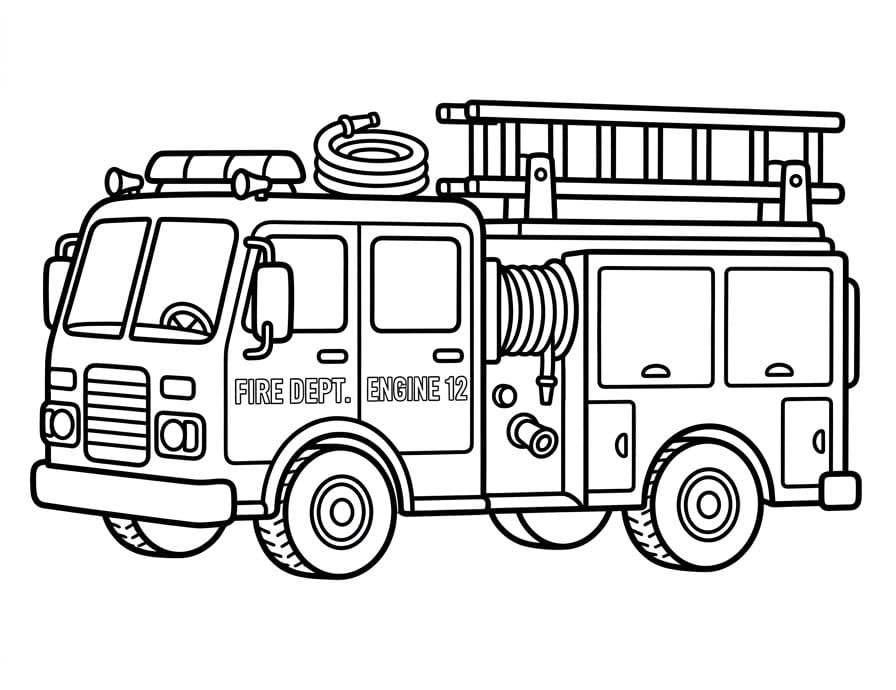 Gratis printbare Brandweerwagen