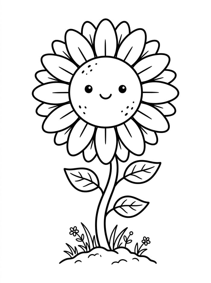 Gratis printbare zonnebloem