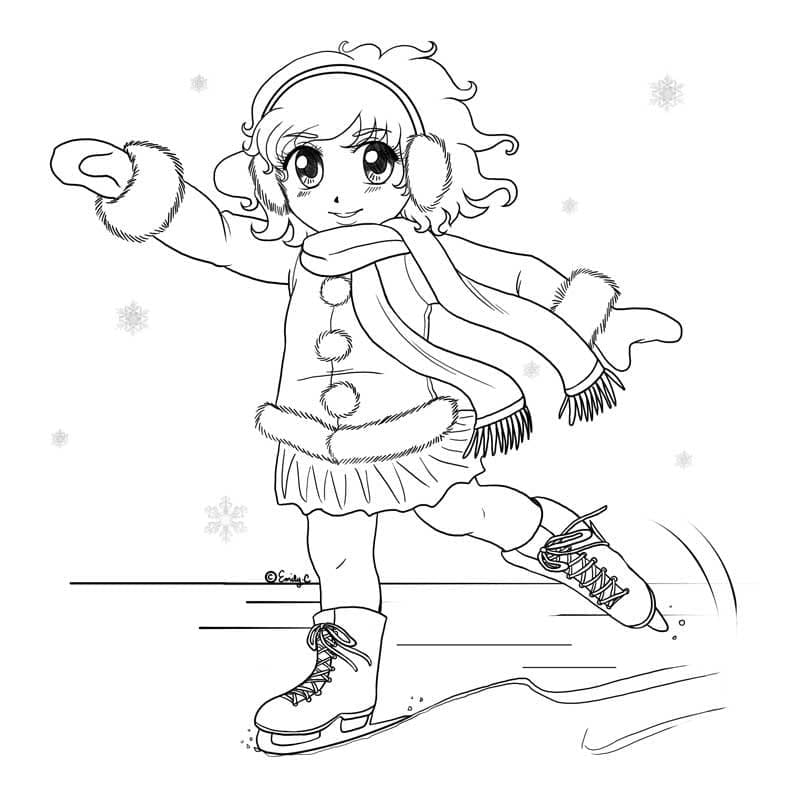 Gratis schaatsen illustratie