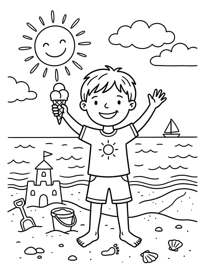 Zomer kleurplaat