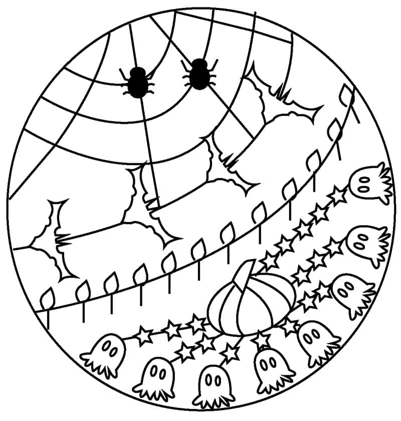 Halloween Mandala om Uit te Printen