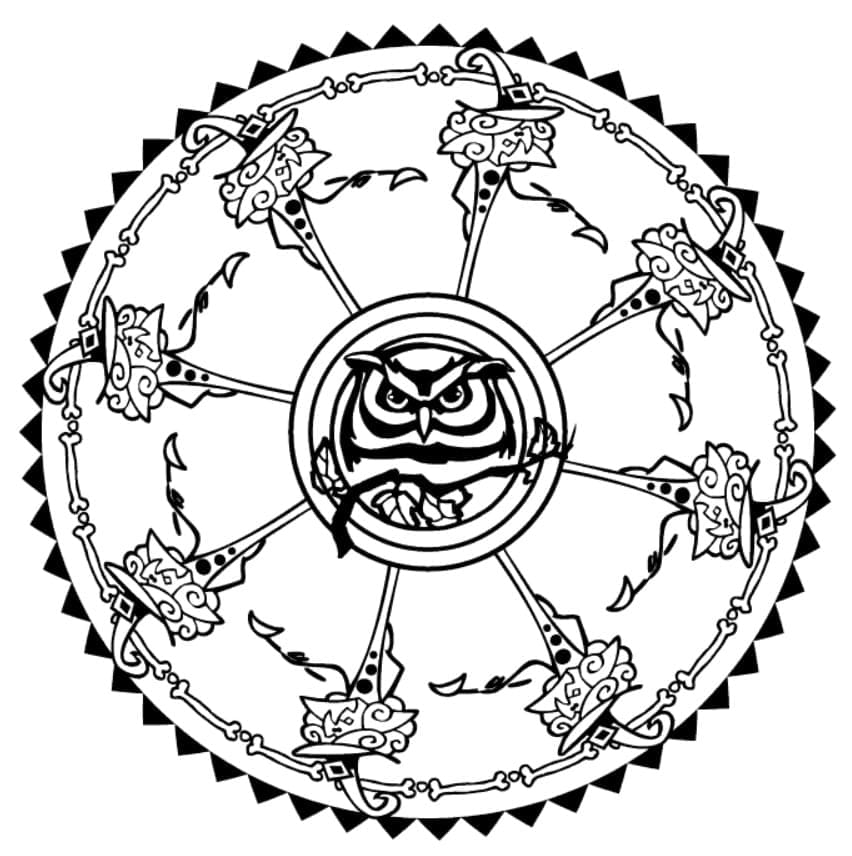 Halloween Mandala om af te Drukken