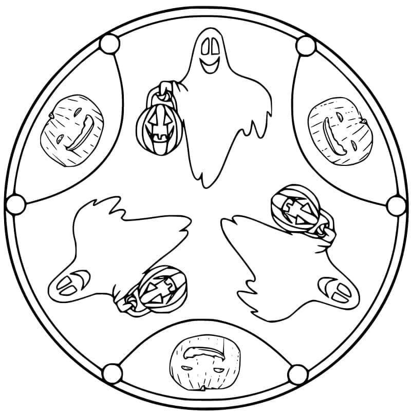 Halloween Mandala voor Kinderen