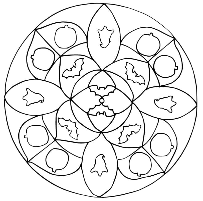 Halloween Mandala voor een Volwassene