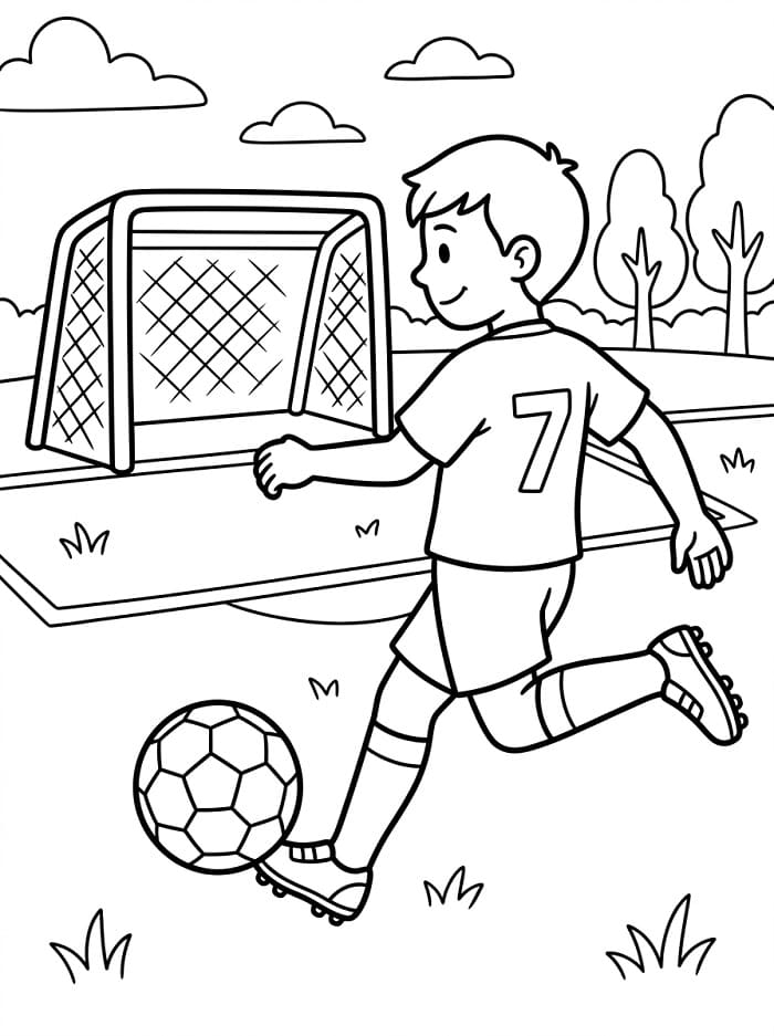 Voetbal kleurplaat