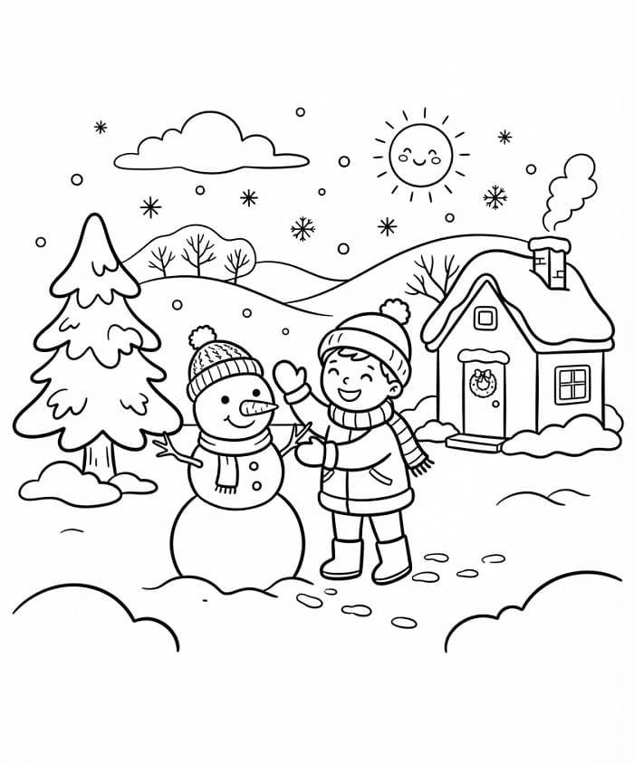 Jongen in de winter