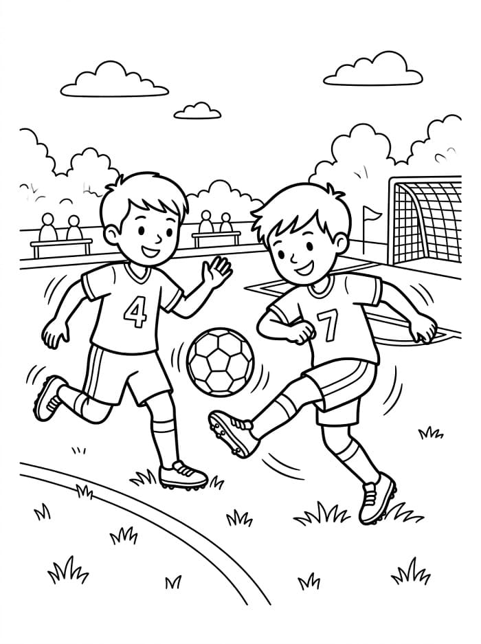 Kinderen Spelen Voetbal
