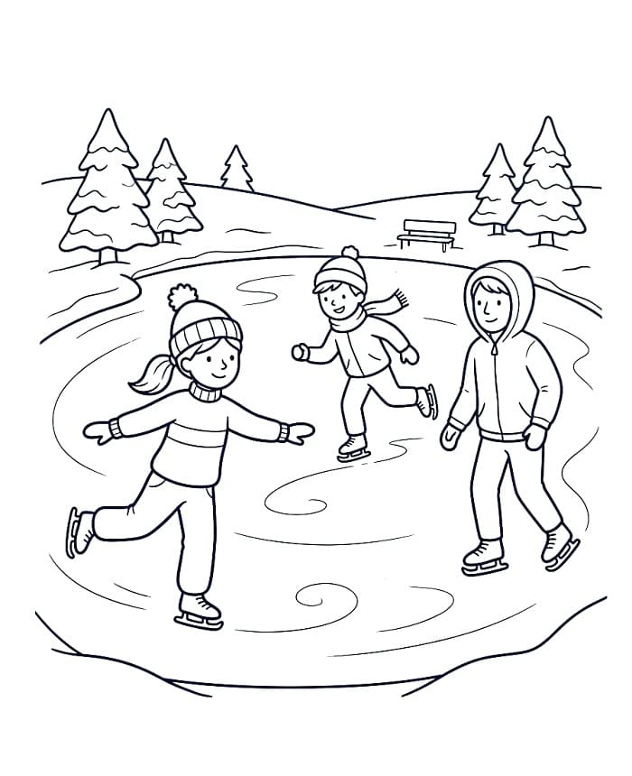 Kinderen schaatsen