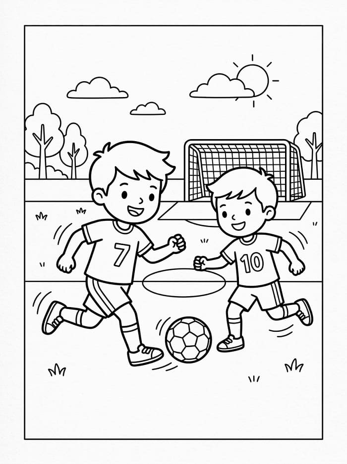 Kleine Jongens Spelen Voetbal