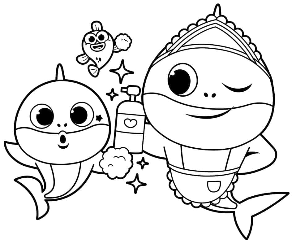 Kostenloze Baby Shark om te Printen