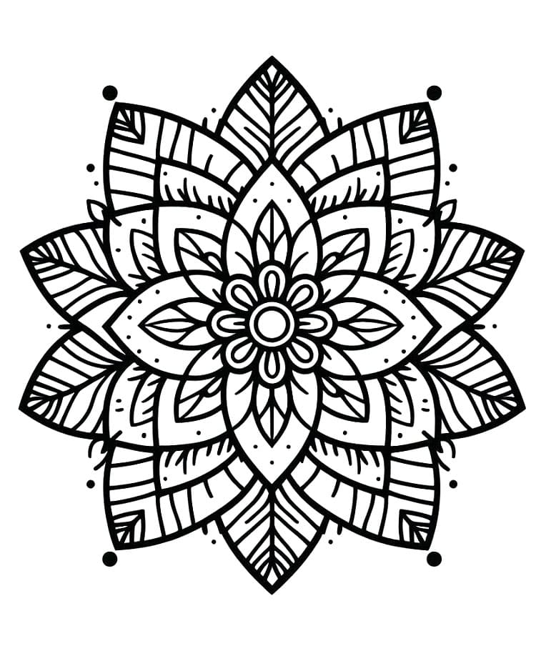 Kostenloze Bloemenmandala om te Printen