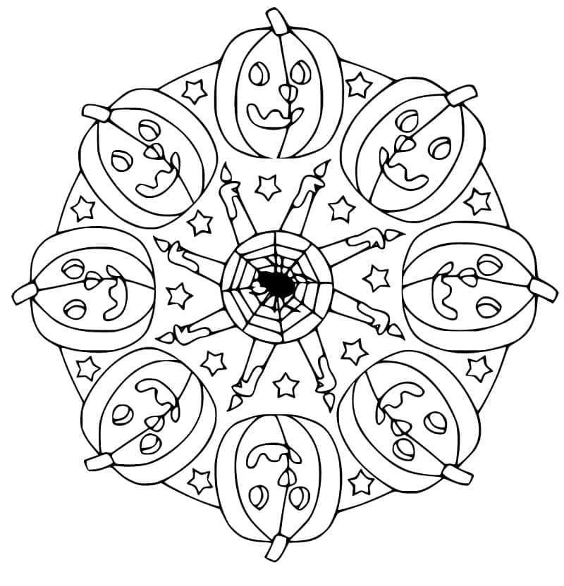 Kostenloze Halloween Mandala om te Printen