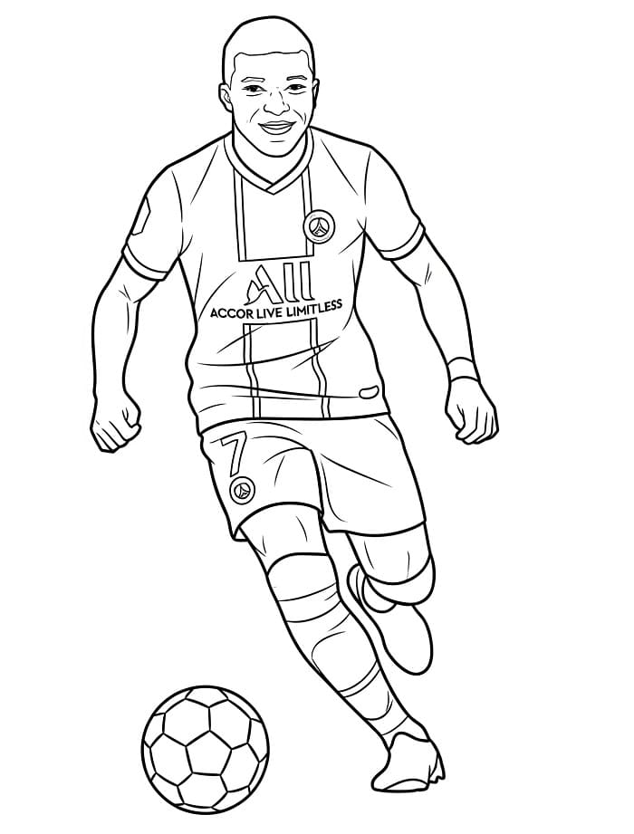 Kylian Mbappé kleurplaat