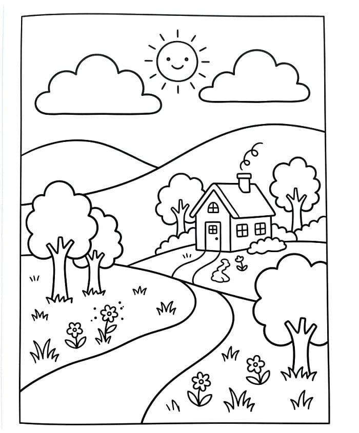 Landschap gratis te printen