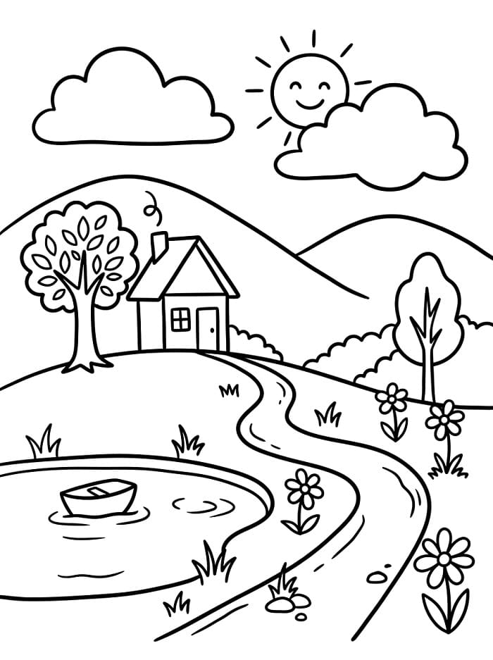 Landschap om af te drukken
