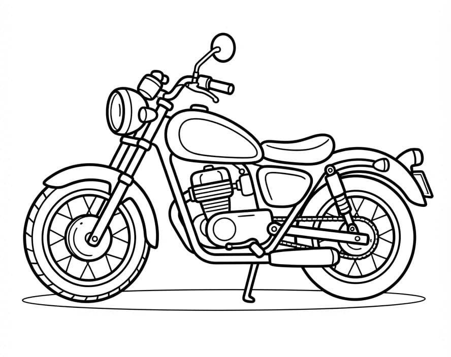Motorfiets kleurplaat