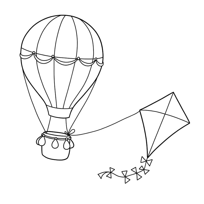 Luchtballon afdrukbaar voor kinderen