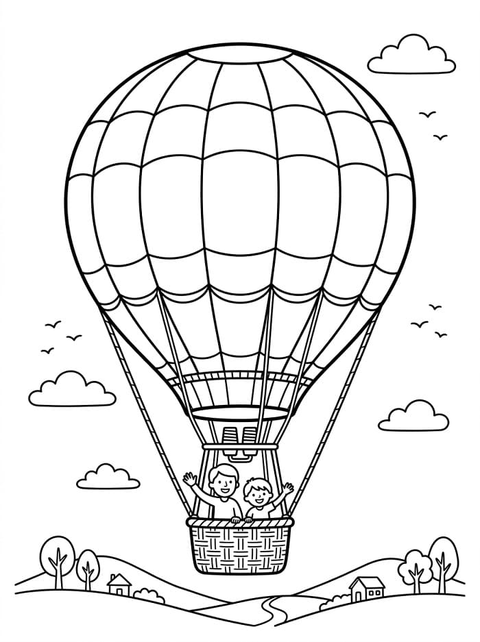 Luchtballon in de lucht