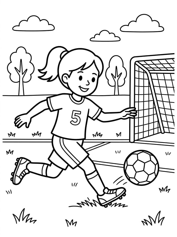 Meisje Speelt Voetbal