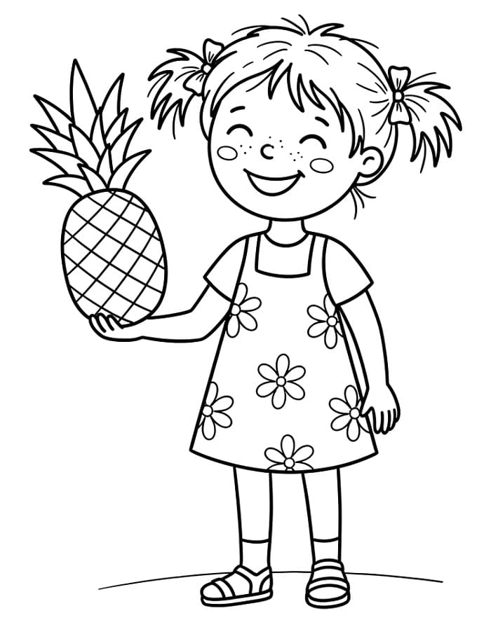 Meisje met ananas