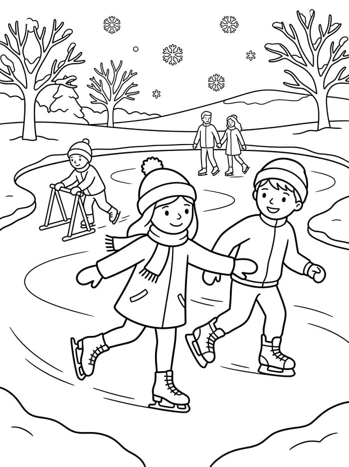 Mensen schaatsen