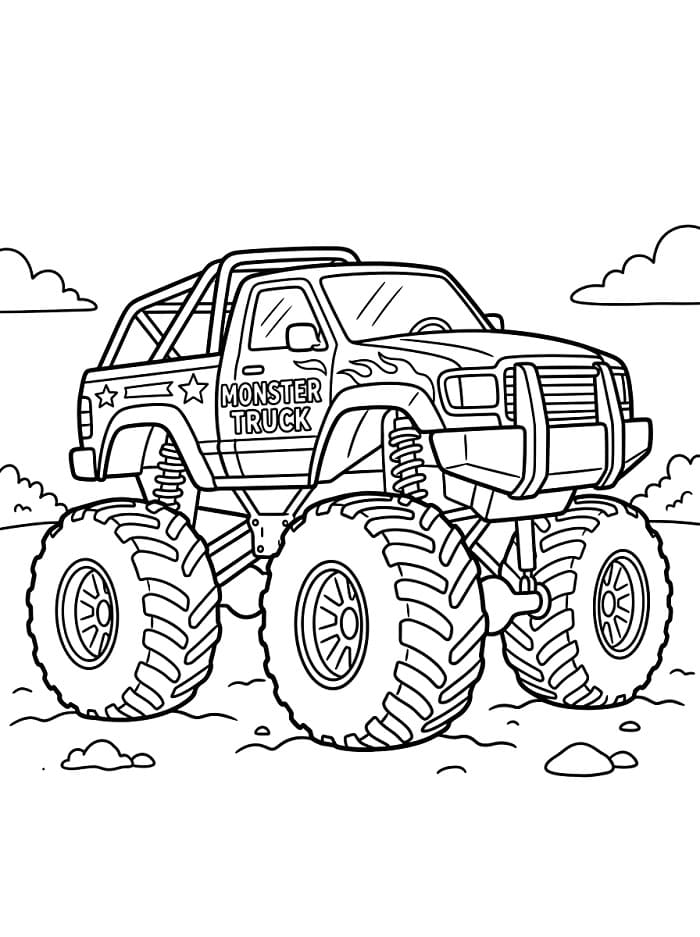 Monstertruck op de weg