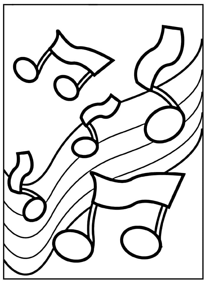 Muzieknoten kleurplaat