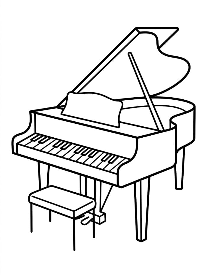 Piano kleurplaat