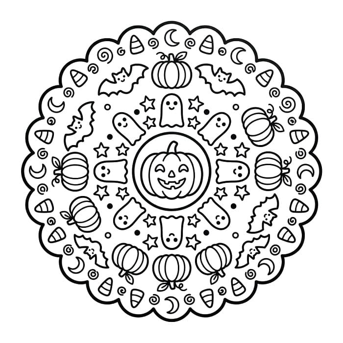 Prachtige Halloween Mandala