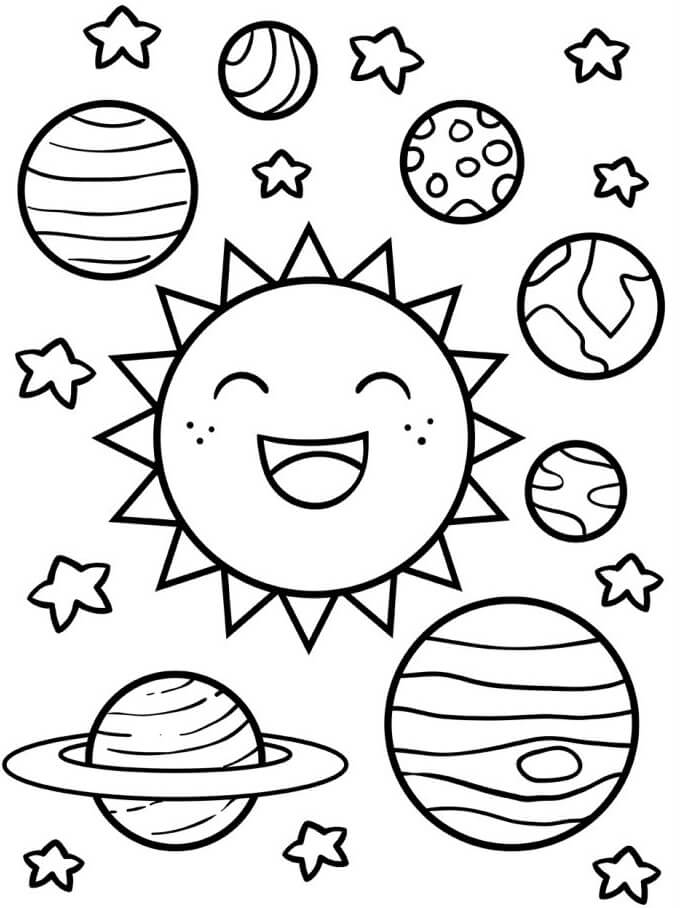 Printbaar Zonnestelsel voor Kinderen