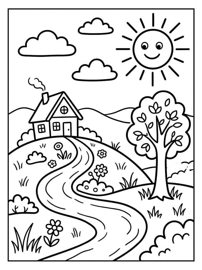 Printbaar landschap voor kinderen