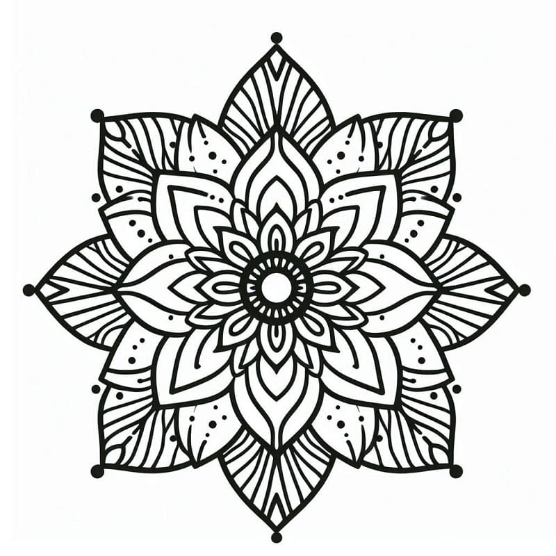 Printbare Bloemenmandala Afbeelding